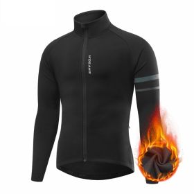 Men's Outdoor Off-road Mountain Sports Fleece Cycling Clothing (Option: BO284 Black-3XL)